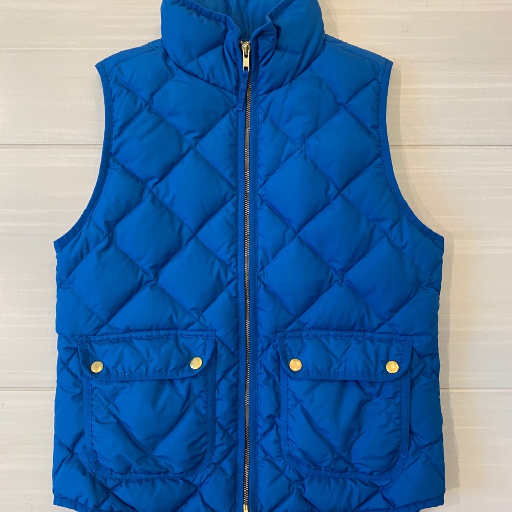 J Crew Excursion Quilted Vest Riviera Blue - Small